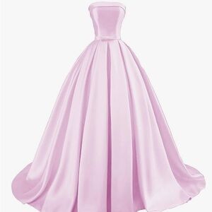 Chic Strapless Light Pink Evening Dress